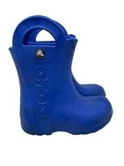 Crocs Blue Handle It Rain Boots Unisex Kids Big Kid-Size 11 Waterproof Pull On
