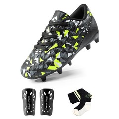 Boys Girls Lightweight Breathable Soccer Shoes with Socks Anti-Slip Turf Cleats