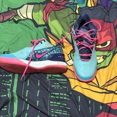 Nike Unisex Kids Basketball Athletic Sneakers Blue Pink Green Low Top