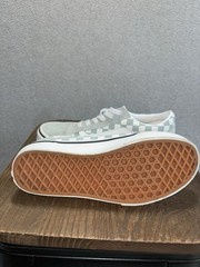 Vans Ward Old Skool Checkerboard Sneakers Youth 4 Teal White Low Top Lace Up