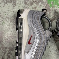 Nike Air Max 97 QS (Gs) Metallic Silver-Red-White-Black Size 7Y 918890-001
