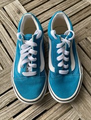 Vans Classic Old School Low Top Aqua Blue Suede Sneakers Kids Size 12 New