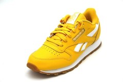 REEBOK CLASSIC LEATHER JUNIOR FX2443 TOXYELLOW/WHITE RUNNING SHOE GRADE SCHOOL