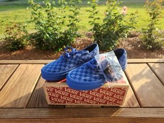 VANS AUTHENTIC MONO CHECK TRUE BLUE NIB!! KIDS 3
