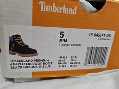 Timberland Premium 6 In Boot Black Nubuck W Blue Sz 5 Toddler (TB0A5TF1)
