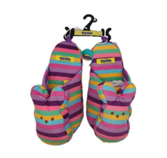 Slippers Peeps Bunny Rabbit Childrens Slip on Striped Medium NWT Easter