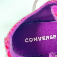 Converse Chuck Taylor All Star Lo Glitter Fuchsia Low Top Sneakers Youth Size 1
