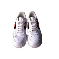 Nike Air Force 1 Low OSU Custom White Orange Black Boys Sneakers 7.5Y