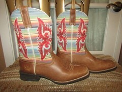 Ariat Lonestar Western Square Toe Boots Youth Size 5.5 Serape 10042595