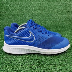 Nike Sneakers Kids 4.5Y Blue Star Runner 2.0 Running Shoes AQ3542-400 Mesh