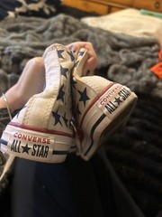 Converse Chucks American Flag Sneaker Youth Size 1 Unisex Shoes Red White Blue
