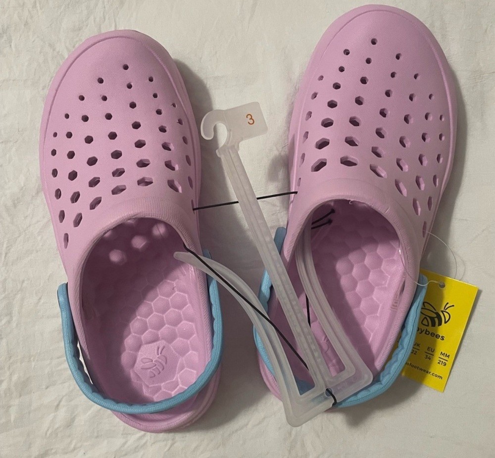 Joybees Active clogs girls size J3 pink/blue slip ons Shoes