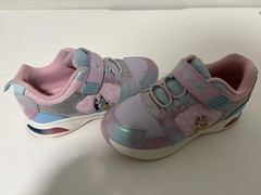 Bluey Light-Up Hook & Loop Low Top Athletic Sneakers Glitter Pink Purple Blue