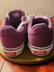 VANS Seldan Pop Lunar Rock Sneakers Shoes Logo Purple Youth Size 2 Worn Once EUC
