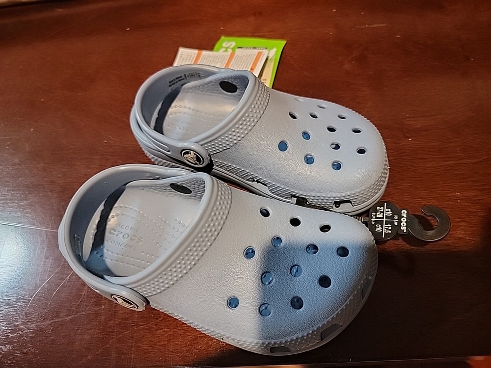 New Crocs Classic Clog K Chambray Blue Roomy Fit Childs 10