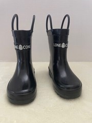 Rain Boots By Lone Cone with Easy-On Handles. Kids Size 6. Black. Slightly Used.