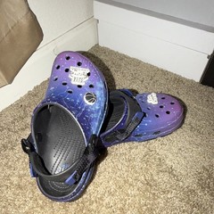 Space jam Crocs limited edition Classic Clog Unisex Kids US 6 Purple/Blue