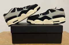 Nike Air Jordan 4 RM GS Unisex Kids Athletic Sneakers Black Gym Red Sail 7Y