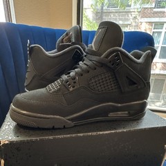 Jordan Air Jordan 4 Retro OG (GS) Black Leather Sneakers 6.5Y IB4171-010