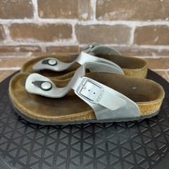 Birkenstock Gizeh Thong Silver Birko-Flor Sandals EU32 Girls Youth Size 1