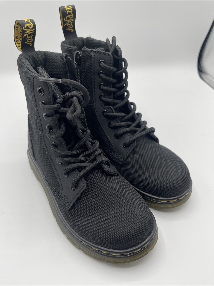 Dr. Martens Combat Boots Combs J Canvas Zip Up Size 13 Kids Uk 12 ( H 22)