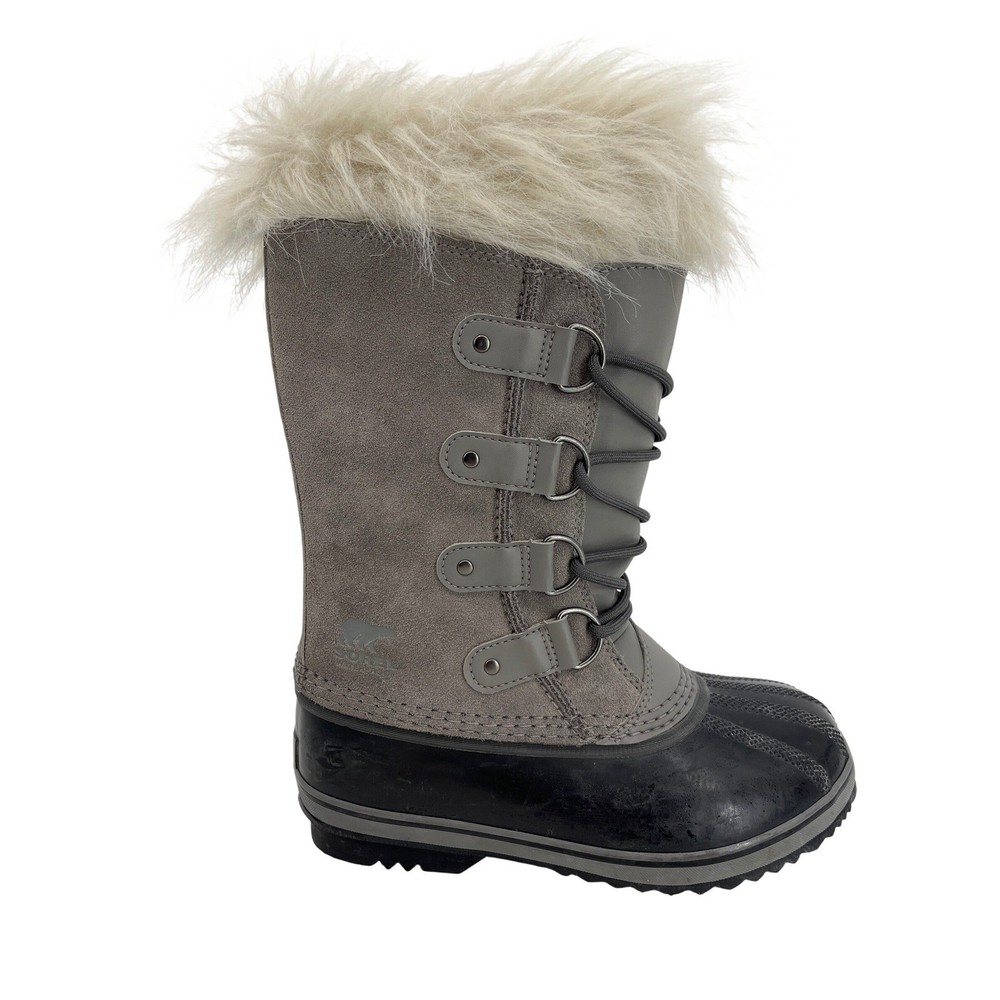 Sorel Kids Joan of Arctic Waterproof Winter Snow Boots Grey Black NY1966-052 4