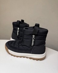 Columbia Snowtrot Mid Waterproof Pull On Boot Black Insulated Fleece Youth 3