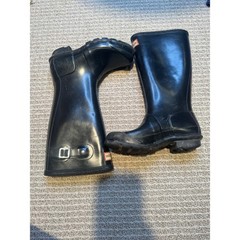 Hunter Kids Original First Classic Rain Boots Black Matte Waterproof 13/1 2G