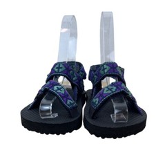 Islander Kids Purple & Green Patterned Design Adjustable Strap Sandals