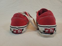 Red Vans With Checked Sole Youth Size 3 EU Size 34