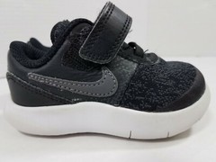Nike Kids Flex Contact Size 5C Black Gray Assist Hook and Loop Closure