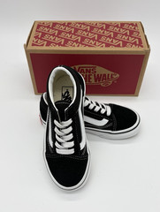 VANS Old Skool Kids Sneakers Black/True White Suede Lace-Up Low Top US 12