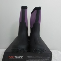Size 13 Kid’s Dryshod Tuffy All-Conditions Calf High Pull On Purple/Black Boots