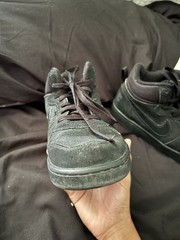 Nike Air Force 1 Unisex Kids Mid Top Black Faux Suede Sneakers 5.5 M