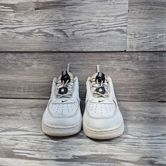 Nike Air Force 1 Toggle Stretch Lace White Black Swoosh Shoes Size 2Y Kid
