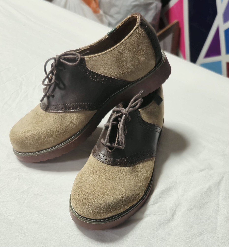 Suede Saddle Oxford School Issue Vsrsity Shoes Womans Size 6 Wide Youth 4…