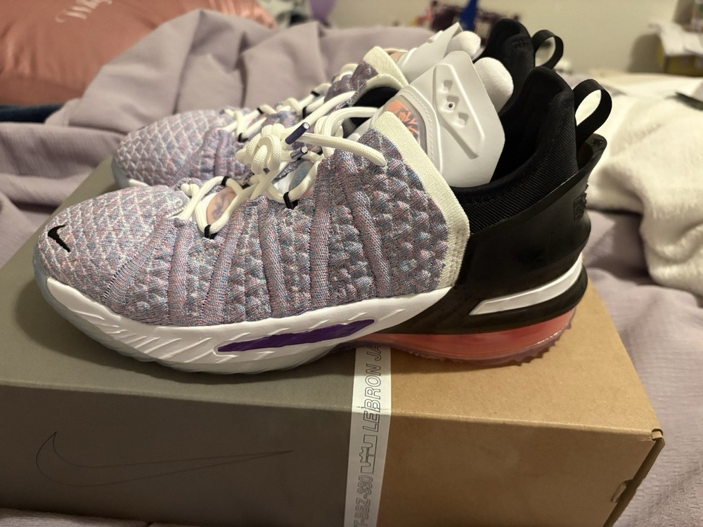Nike LeBron 18 XVIII Graffiti Multi Color Chlorine Blue Black Youth Size 6