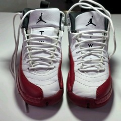 Nike Air Jordan 12 Retro Cherry Kids Size 4.5Y White Red Shoes 153265-116