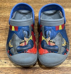 Crocs Batman Childrens Size C12-13 Gray GUC Sandals Clogs