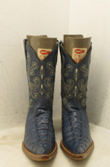 Mesquite Alligator Embossed Leather Pointed Toe Cowboy Boots Youth Sz 23.5 Mex