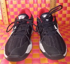 Sneakers, Freak, NIKE, black and red w/silver and white trim, Size: Youth US 2Y,
