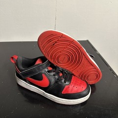 Nike Court Borough Low 2 Pre-School Kids (Size 3Y) Black/Red (BQ5451 007)