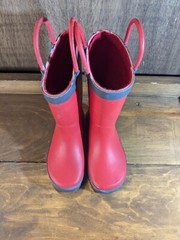 Carter’s Size 5 Red Rubber Rain Boots Fire Fighter Logo Fireman Mud Play Costume