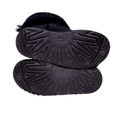 UGG Kids Fluff Mini Quilted Ankle Boots- 1103612K- Black Suede/ Shearling Size 2