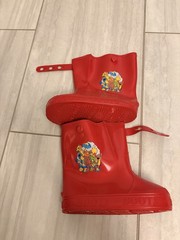 Vintage 1990s Sesame Street Rain Boots Kids 11-12 Red Rubber Wellies Galoshes