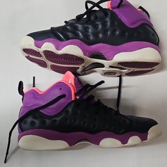 Jordan Team Jordan Mid Top Leather Sneakers Black/Purple/Pink 6.5Y 820276-008