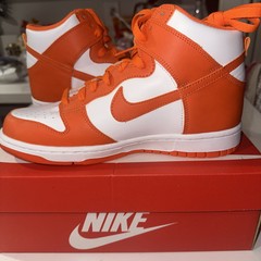 Nike Dunk High GS Syracuse White Orange Leather Shoes Size 6.5 Youth DB2179-100