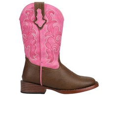 Roper Blaze Pink Shaft Square Toe Cowboy Youth Girls Size 9 M Casual Boots 09-0