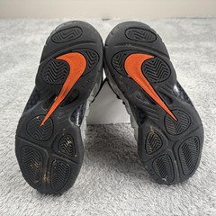 Nike Little Posite One Shoes Youth 5Y Silver Black Orange Foamposite 644792-013