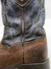 Ariat Brown and Blue Leather Square Toe Western Boots Kids Size 13 Sty 10012794